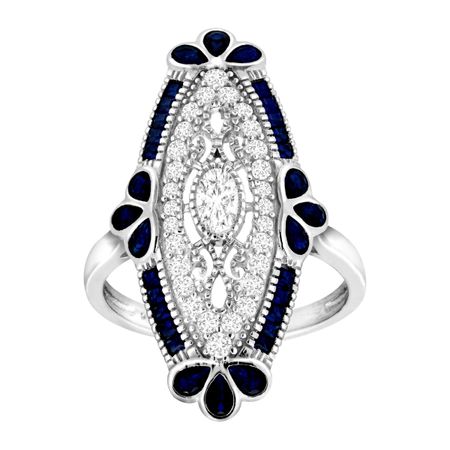 2 1/8 ct Spinel & Cubic Zirconia Art Deco Ring