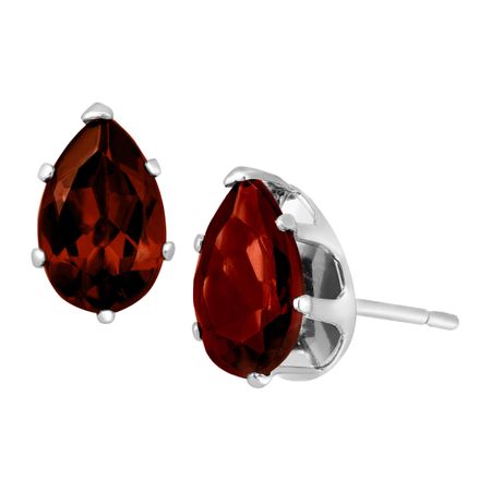 2 ct Garnet Pear-Cut Stud Earrings