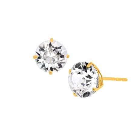 6.5 mm Stud Earrings with Swarovski Crystals, Yellow