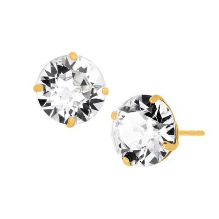 8 mm Stud Earrings with Swarovski Crystals, Yellow