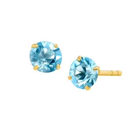 5/8 ct Aquamarine Round-Cut Stud Earrings