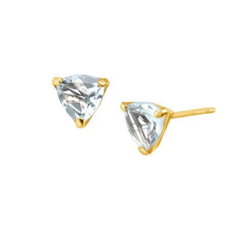 3/8 ct Aquamarine Trillion-Cut Stud Earrings