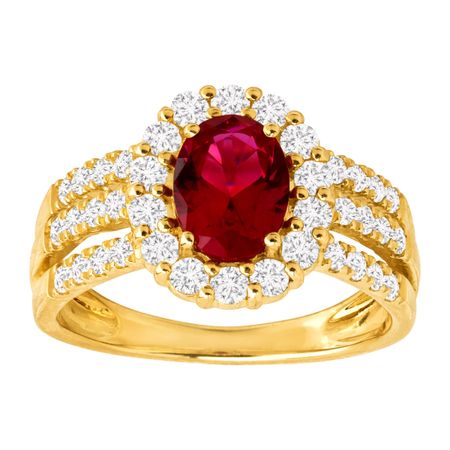 Ruby & White Sapphire Two-Tone Ring