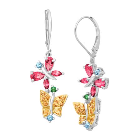 1 3/4 ct Multi-Color Natural Topaz Earrings