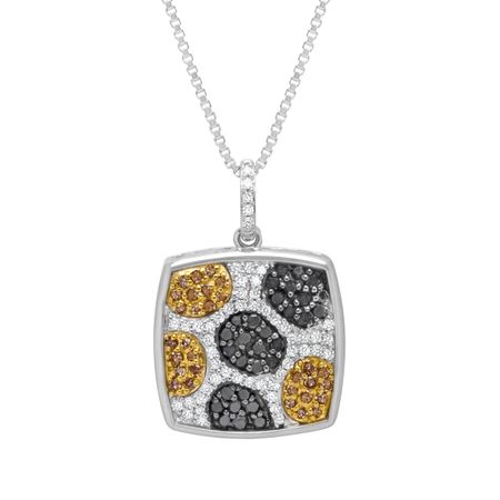 1/2 ct Black, White & Champage Diamond Pendant