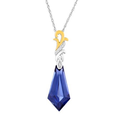 8 1/4 ct Ceylon Sapphire Pendant with Diamonds