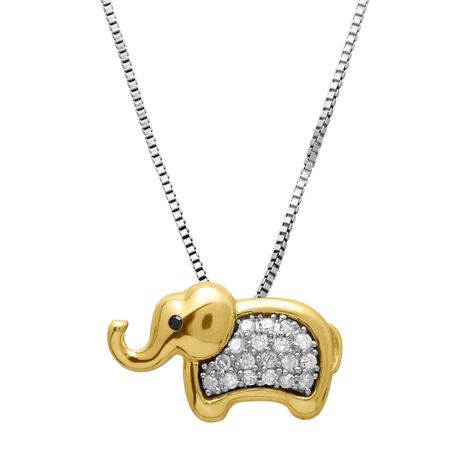 1/6 ct Diamond Elephant Pendant