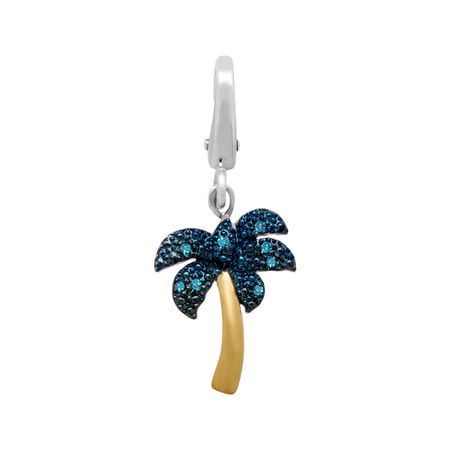 Palm Tree Charm with Blue Diamonds