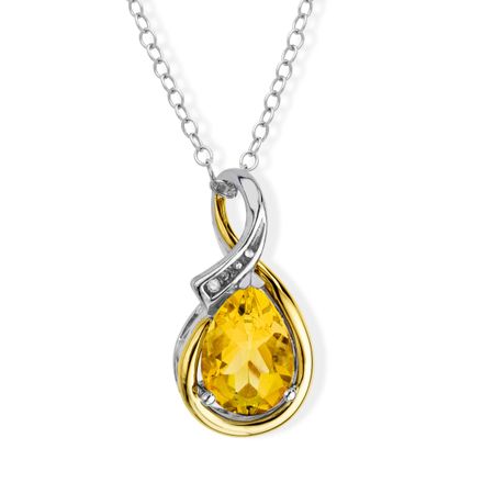 1 1/6 ct Citrine Pendant with Diamond