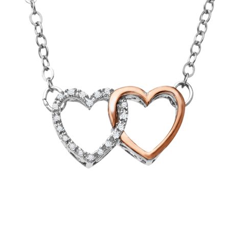 Linking Heart Necklace with Diamonds