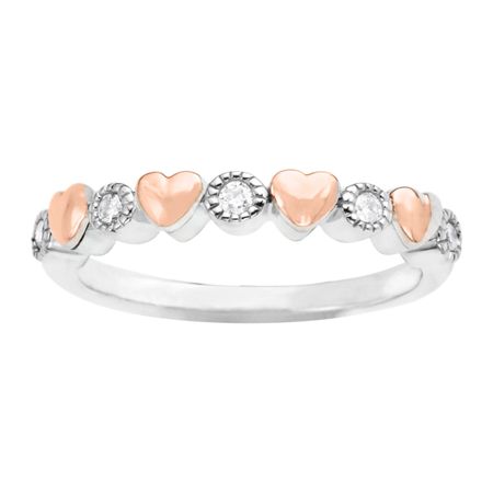 1/10 ct Diamond & Heart Band Ring