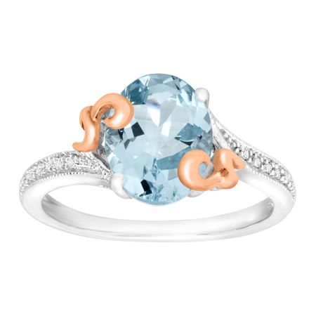 2 1/5 ct Aquamarine Ring with Diamonds