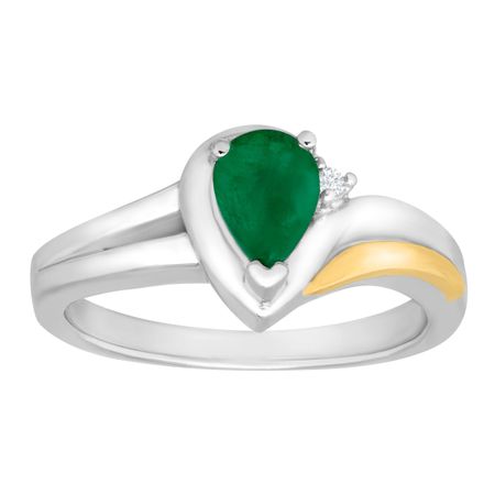 3/4 ct Emerald Ring with Diamond