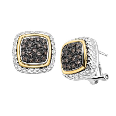 1/4 ct Champagne Diamond Pavé Frame Earrings