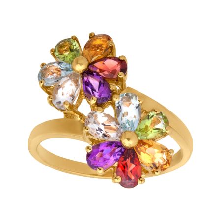 2 7/8 ct Multi-Stone Flower Ring