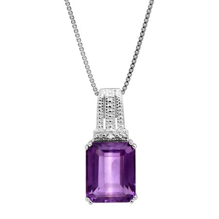 Amethyst Pendant with Diamond