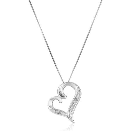 1/4 ct Diamond Swirled Heart Pendant