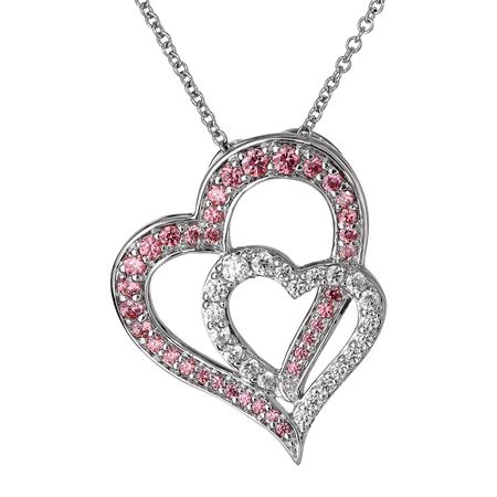 Touching Hearts Pendant with Swarovski Zirconia