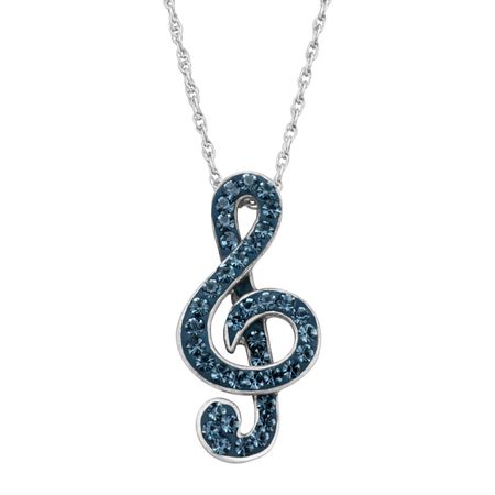 Treble Clef Pendant with Crystals