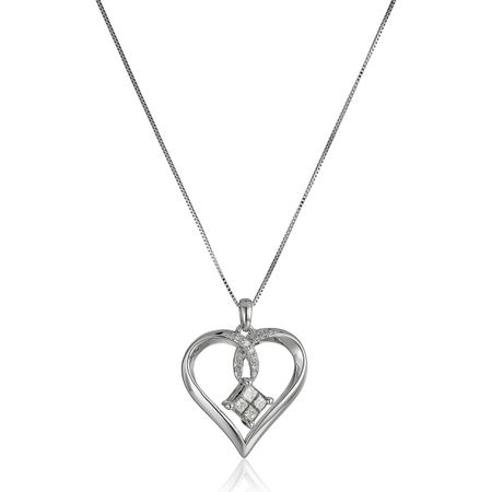 1/4 ct Diamond Floating Heart Pendant