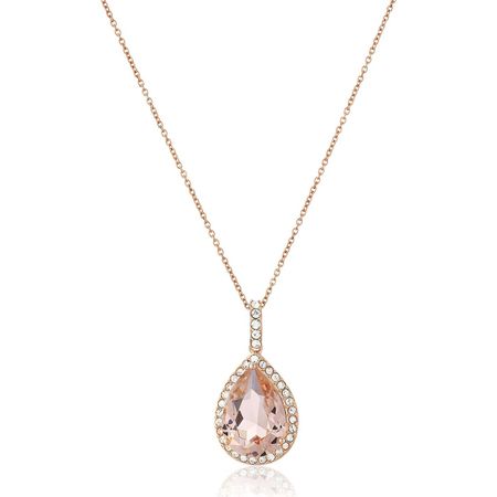 Pear Pendant with Pink Swarovski Crystals