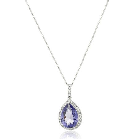 Purple Pear Pendant with Swarovski Crystals
