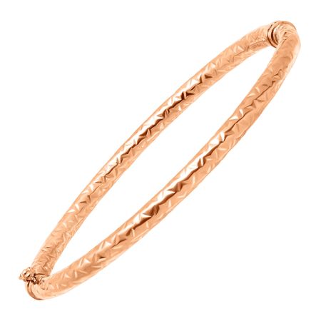 Diamond-Cut Textured Hinge Bangle