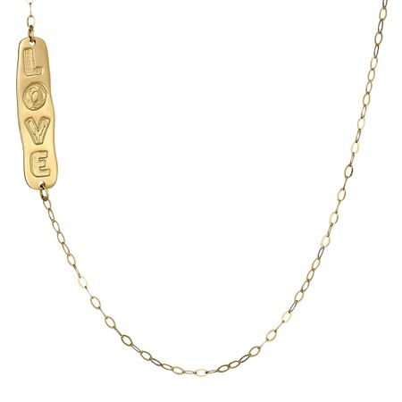 Teeny Tiny 'Love' Plate Necklace