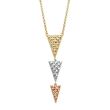 Triple Triangle Drop Necklace