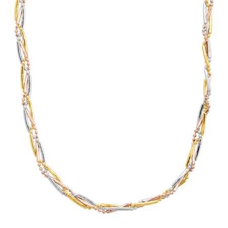Three-Tone Twisted Braid Necklace