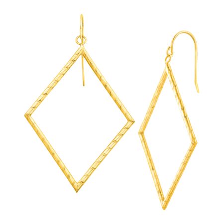 Open Rhombus Drop Earrings