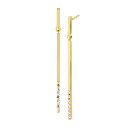 Rectangular Stick Drop Earrings with Cubic Zirconia
