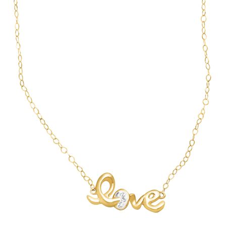 Teeny-Tiny 'Love' Necklace with Swarovski Crystals