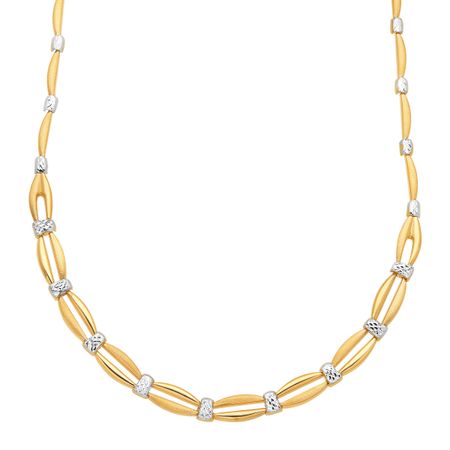 Two-Tone Graduated Stampato Link Necklace