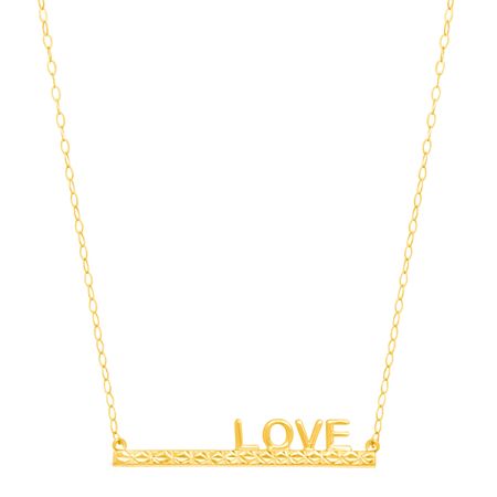 'Love' Horizontal Bar Necklace