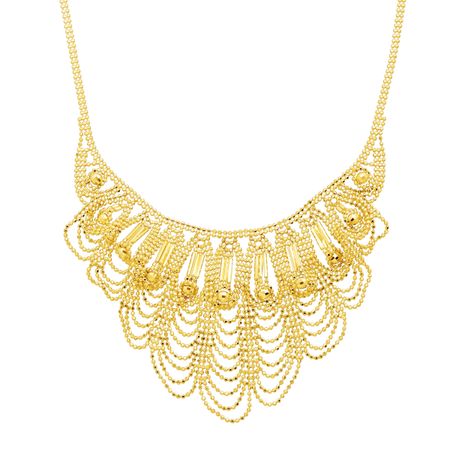Scalloped Bead Bib Necklace