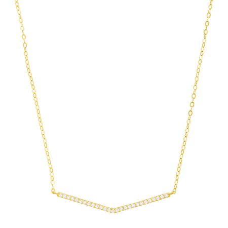 Mini Chevron Necklace with Cubic Zirconia