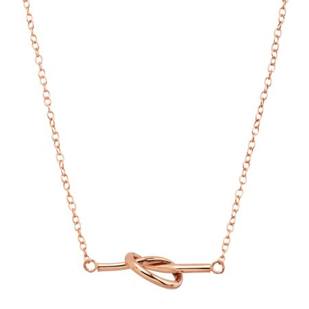 Love Knot Bar Necklace, Pink
