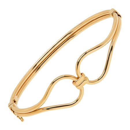 Double Tube Hinged Link Bangle Bracelet