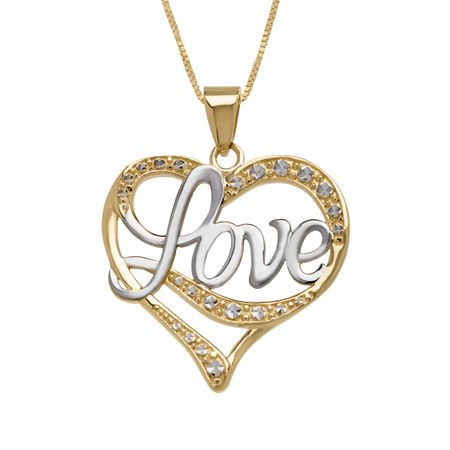 Script 'Love' Heart Pendant