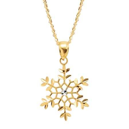 Two-Tone Snowflake Pendant