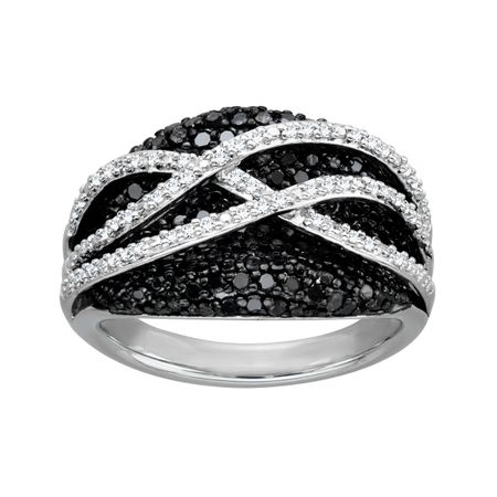 3/4 ct Black & White Diamond Ring