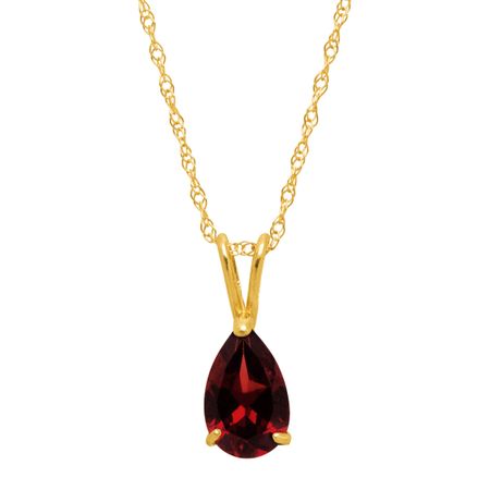 7/8 ct Garnet Pear-Cut Solitaire Pendant