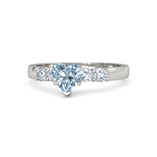 Jewelry Adviser Rings 14k White Gold 6mm Heart Created Ruby ring