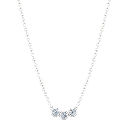 1/4 ct Moissanite Three-Stone Necklace