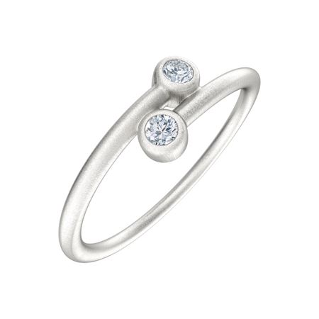 Bypass Bezel Ring with Moissanites
