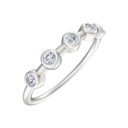 1/8 ct Moissanite Station Ring