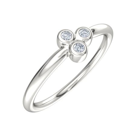 Three Bezel Ring With Moissanites