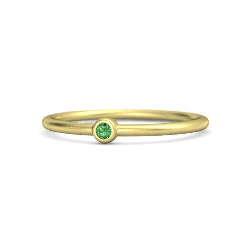Round Emerald 14k Yellow Gold Ring Stacking Ring Gemvara