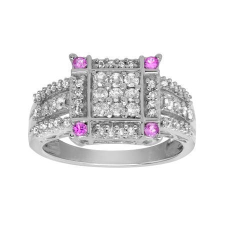 1/2 ct Diamond & Pink Sapphire Ring